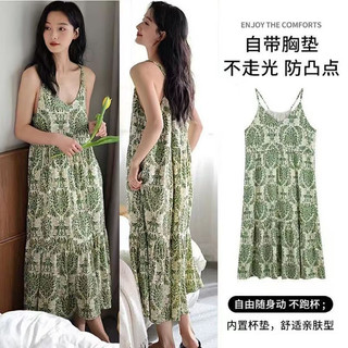 M-4XL Size Lớn Váy Ngủ Nữ Bộ Đồ Ngủ Nữ Mùa Hè Sling Váy Ngủ Nữ Cotton Nguyên Chất Plus Size Có Thể Mặc Bên Ngoài Có Miếng Lót Ngực Đầm Mùa Hè Hơi Béo Plus Size Quần Áo Nữ
