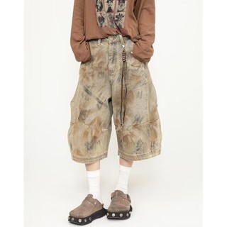 Quần short denim nam GKSSS thời trang và phổ biến của Mỹ cổ điển đường phố cao cấp bẩn thiết kế phong cách trung tính