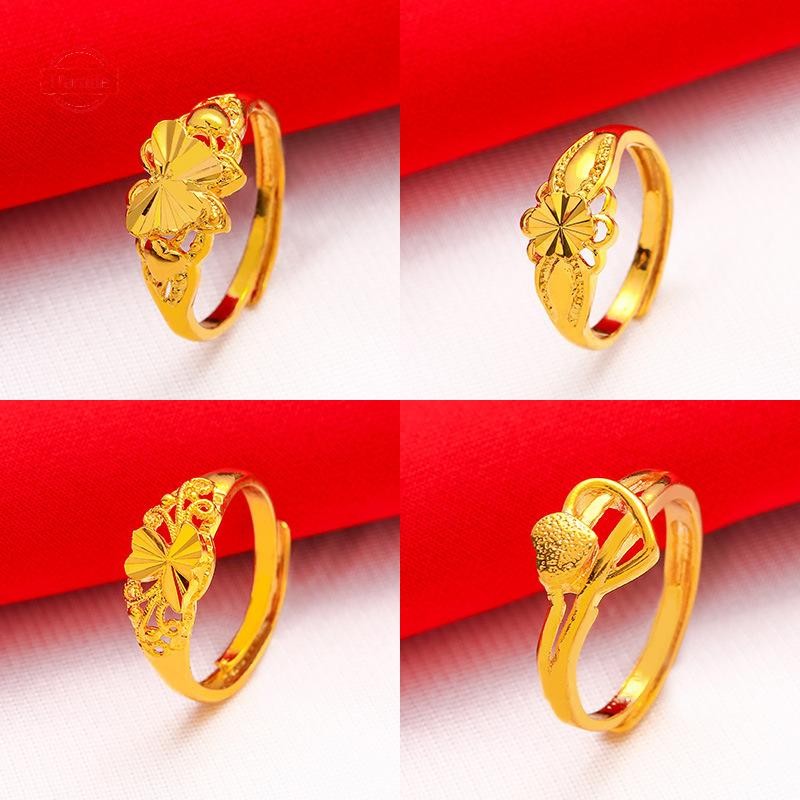 Nhẫn may mắn mạ vàng diễu hành Mở vòng chuyển thời trang đơn giản có thể điều chỉnh dành cho nữ Phụ kiện ngón tay phù hợp VN