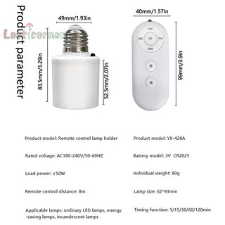 [Lostcorner] Điều khiển từ xa không dây E27, giá đỡ, ổ cắm 8M cho bóng đèn LED AC180-250V [Mới]
