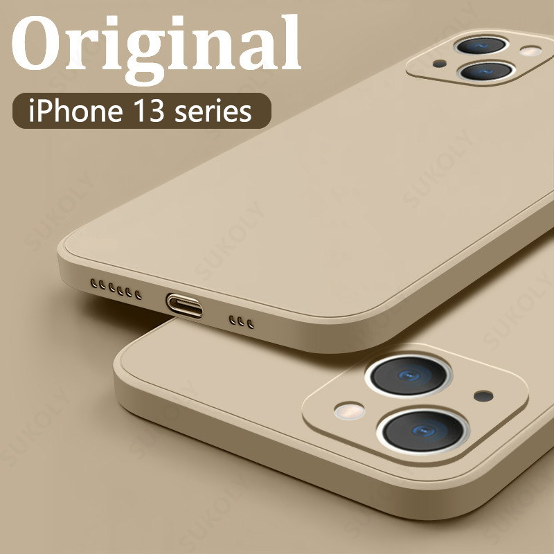 Iphone13 13Pro 13ProMax 13Mini Vuông Silicon Lỏng TPU Mềm Chống Sốc Ốp Điện Thoại Cho iPhone 13 Pro Max Mini Chống Vân Tay Điện Thoại Ốp Lưng Bảo Vệ Ốp Lưng