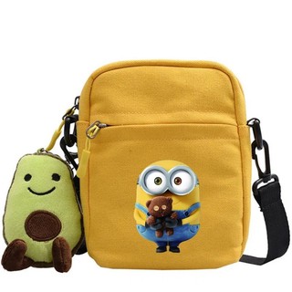 Minions series Túi Đeo Vai Vải Cô Gái Đeo Ngang Túi Nhỏ Vuông In Hình Dễ Thương Đa Năng Túi Du Lịch Trẻ Em Quà Tặng Sinh Nhật