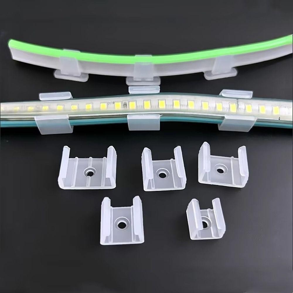 [Vận chuyển nhanh] Khóa gắn đèn SIMPLEAID 100 chiếc, Kẹp cố định dải đèn LED bằng nhựa 8-20mm, 5050 / 5730 / 2835 Lắp đầu nối giá đỡ đèn tường COB linh hoạt 220V