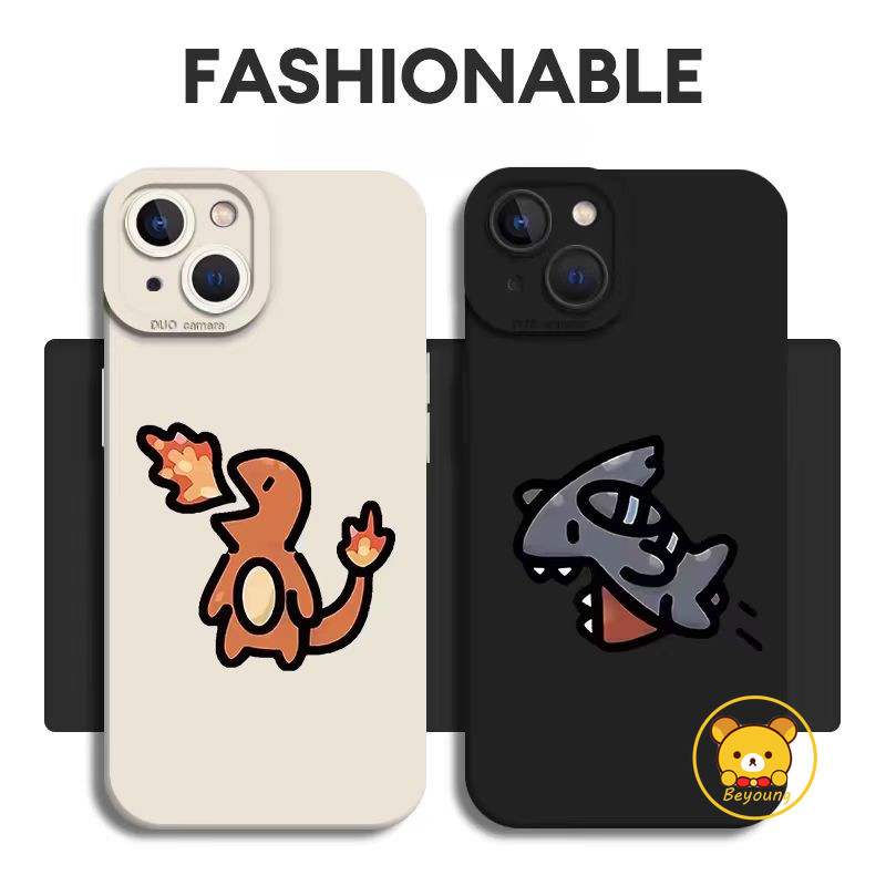 Ốp Điện Thoại Cá Mập Thời Trang Hoạt Hình Cho iPhone 12 11 Pro Max 12 Mini XS Max X XR 8 7 6 6S Plus SE 2020 Vỏ Mềm Khủng Long Thở Lửa Dễ Thương Chống Rơi