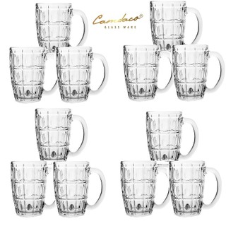 Bộ 12 Ly Thủy Tinh Uống Bia Có Quai PCD10007 375ML – Cẩm Đạt