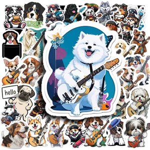 50 Nhãn Dán CHÓ CHƠI ĐÀN chống nước sticker dán laptop, điện thoại, đàn guitar, mũ bảo hiểm, vali