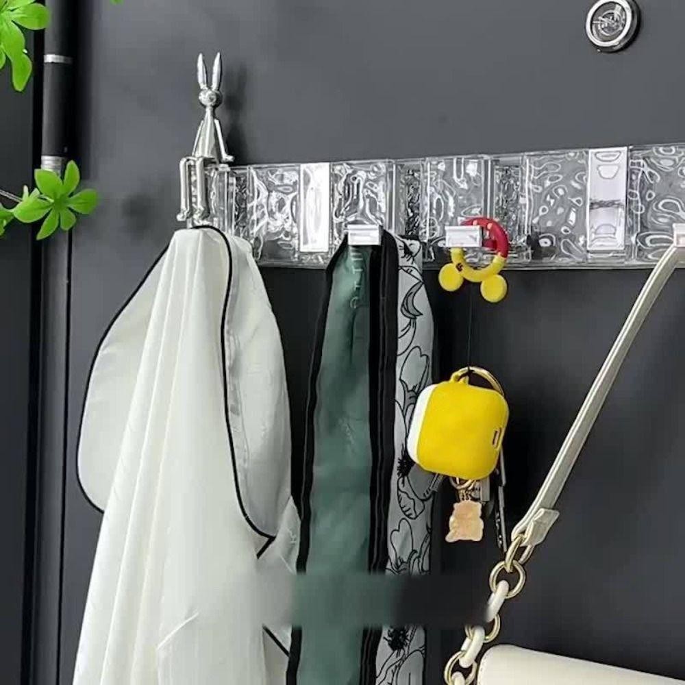 LACYES Khăn Áo Móc, Treo Tường 6 Móc Quần Áo Áo Móc Bảo Quản, Bền Trong Suốt Ánh Sáng Sang Trọng Đấm Miễn Phí Cửa Sau Quần Áo Móc Tắm