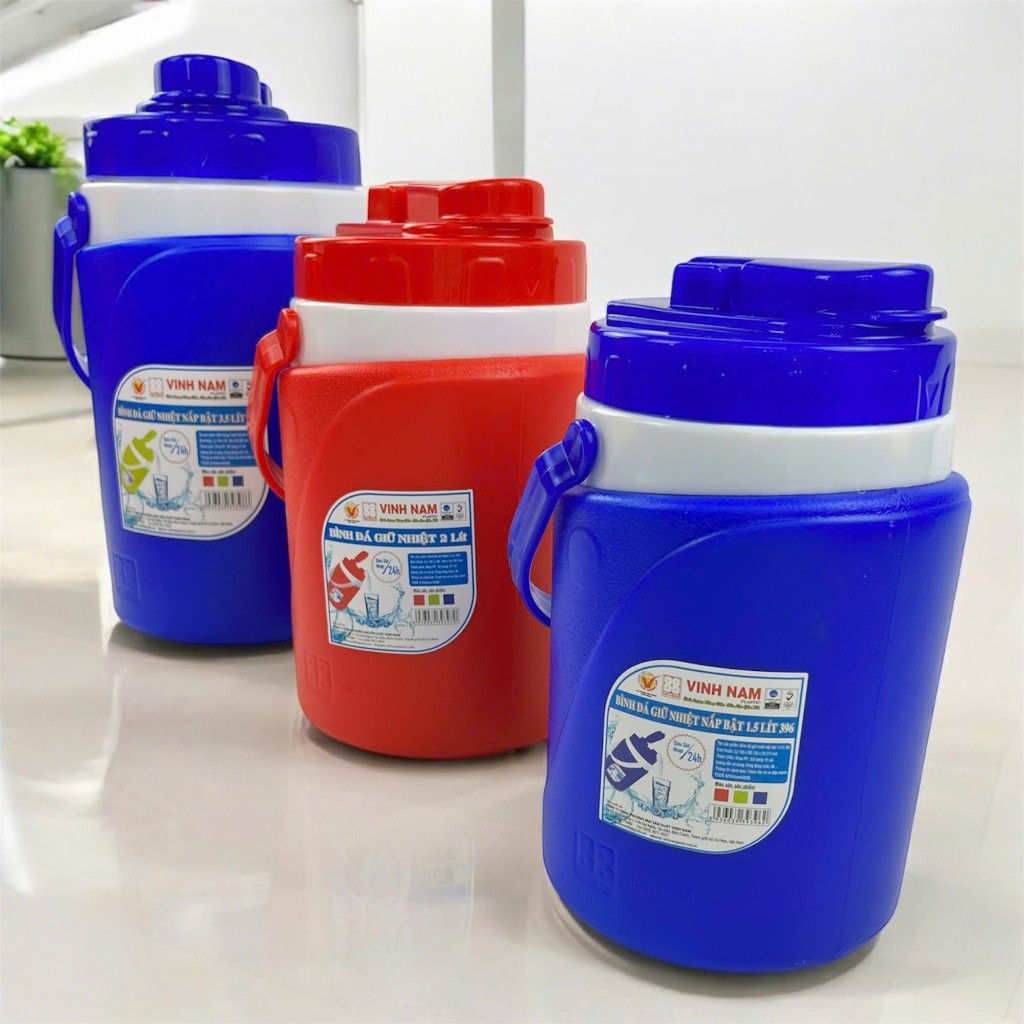 Bình Đá Giữ Nhiệt Nắp Bật Vinh Nam Plastic 1.5L 2L 3.5L Giữ Nhiệt Lên Đến 24h Bình Nước Giữ Nhiệt