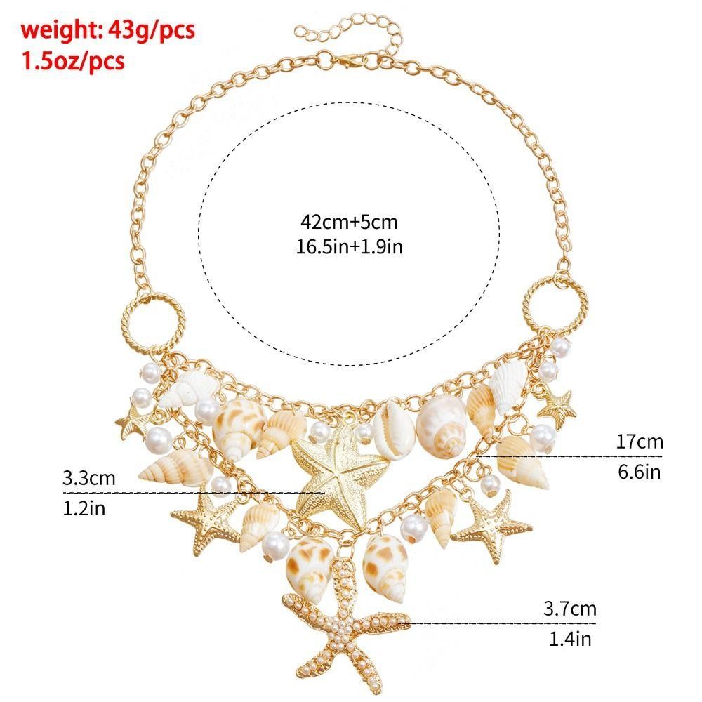Thắt lưng dây chuyền BAMBOOB bohemian với mặt dây chuyền hình vỏ sao biển, hợp kim thời trang dành cho bikini đi biển, phù hợp cho nữ