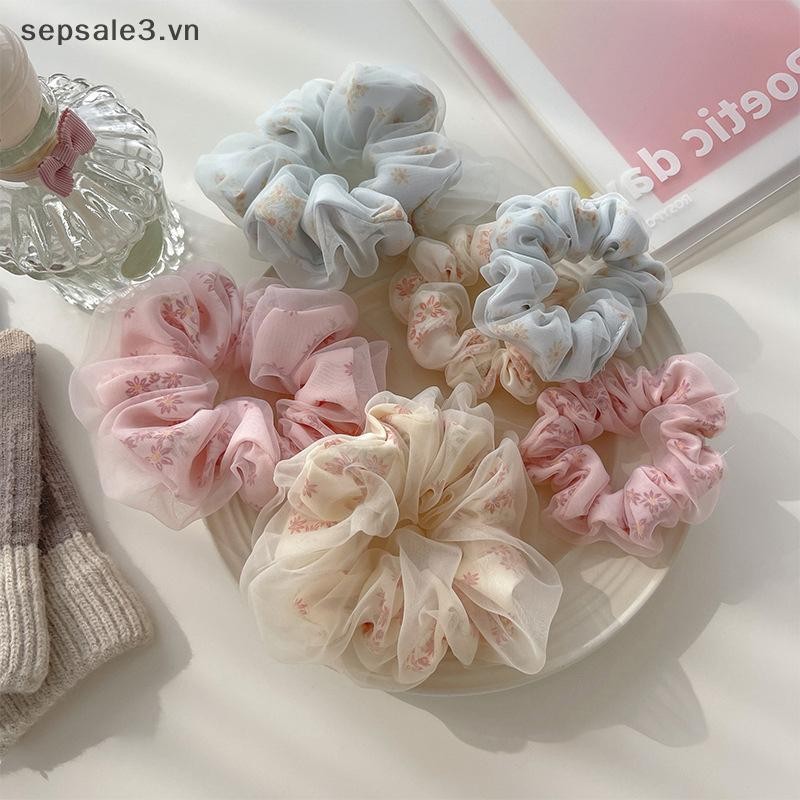 # Vn # Dây buộc tóc bằng lụa hai lớp Organza hoa ngọt ngào dành cho bé gái Dây buộc tóc đuôi ngựa