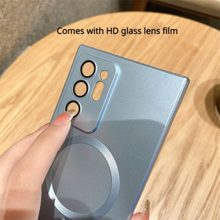 Dành Cho Samsung Galaxy Note 20 Ultra Note 10 Plus S24 S23 S22 S21 Ultra Plus FE Từ Tính Siêu Mỏng Matte Chống Vân Tay Có Bảo Vệ Ống Kính Có Vỏ Điện Thoại Lưới Bụi