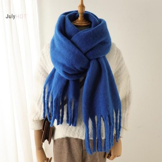 Julyhot Thời Trang Nữ Màu Trơn Khăn Ấm Khăn Dài sel Khăn Dày Cổ Mùa Đông Ấm Dệt Kim Bọc Khăn Choàng Người Phụ Nữ Khăn Massivedeals