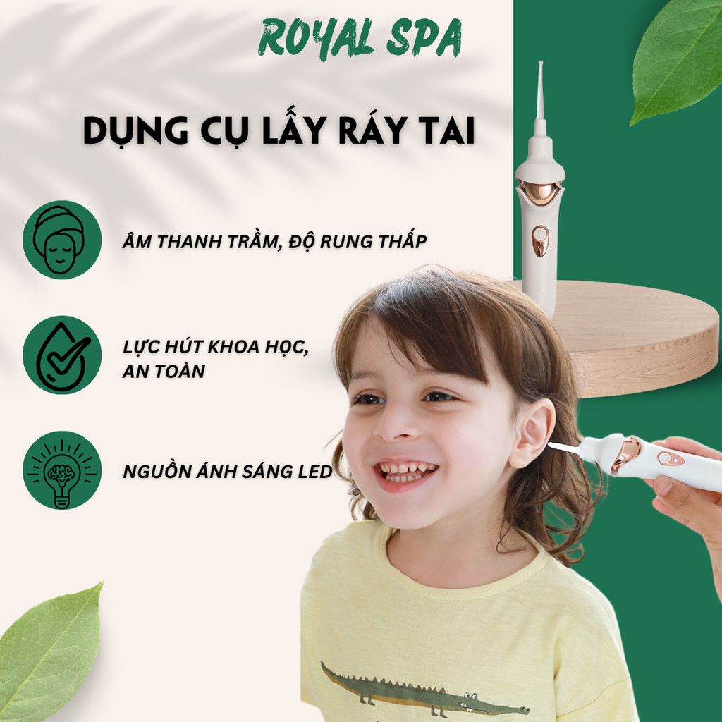 Dụng cụ lấy ráy tai cho trẻ em và người lớn tích hợp lực hút để hút ráy ...