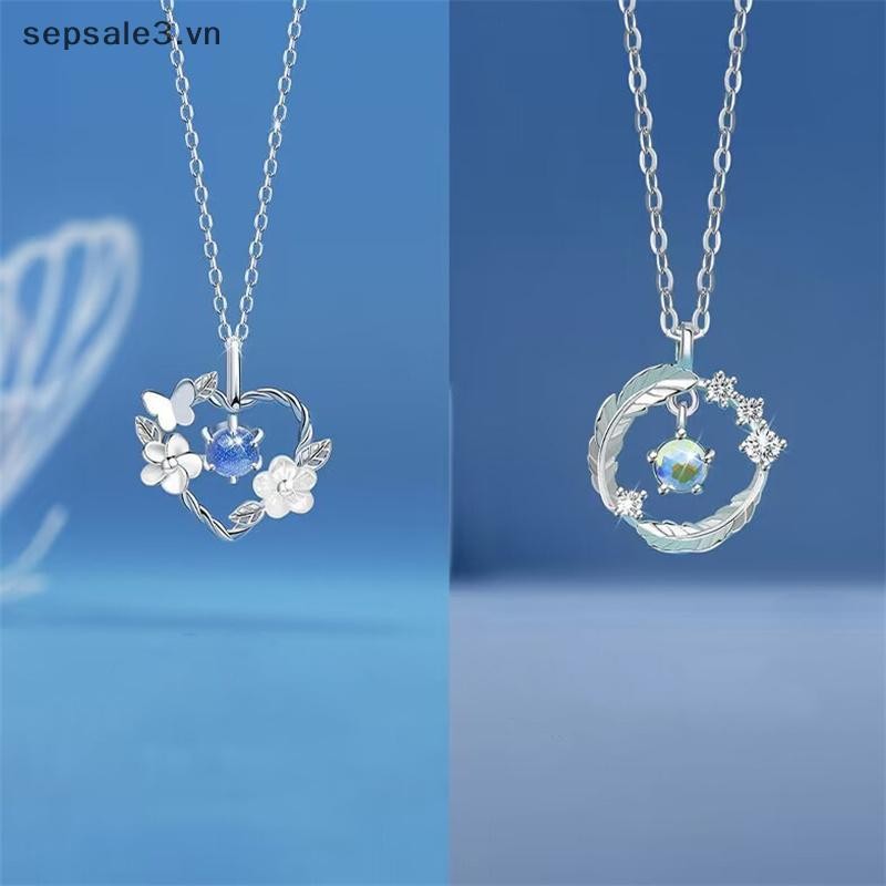 # Vn # Vòng cổ mặt dây chuyền hình trái tim hoa tinh tế dành cho nữ Dây chuyền xương đòn pha lê Zircon Trang sức tiệc cưới.