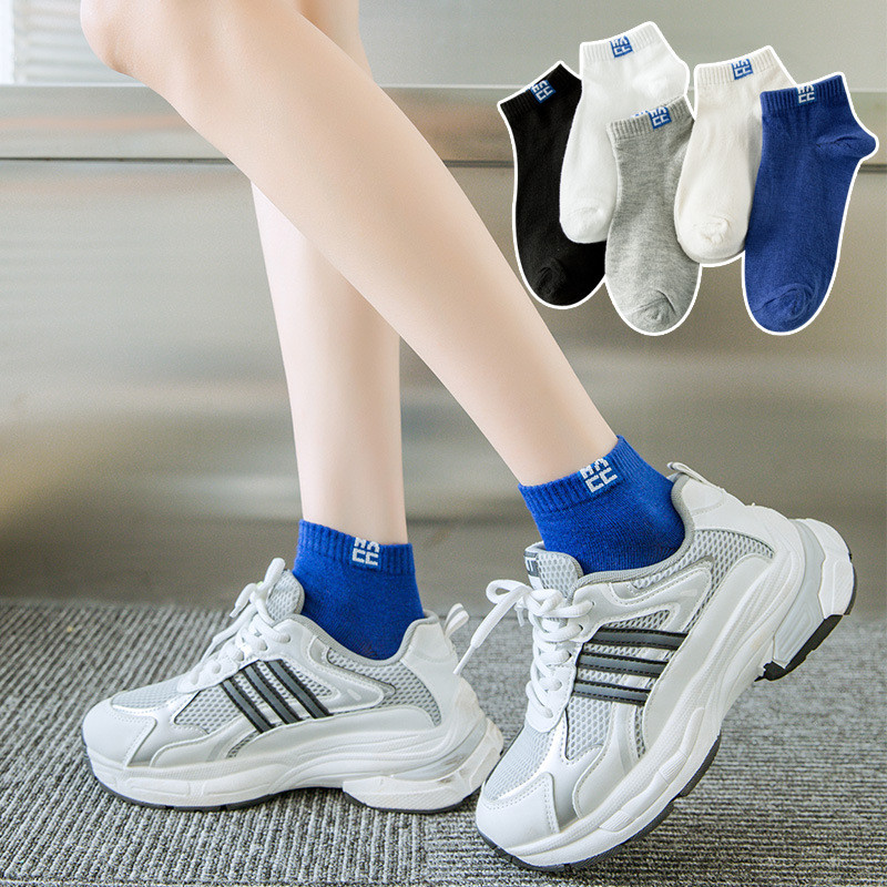 [5 Đôi] Tất Nữ Phong Cách Mỏng ins Gấu Nhỏ Nữ Ống Ngắn Dễ Thương Thuyền Tất