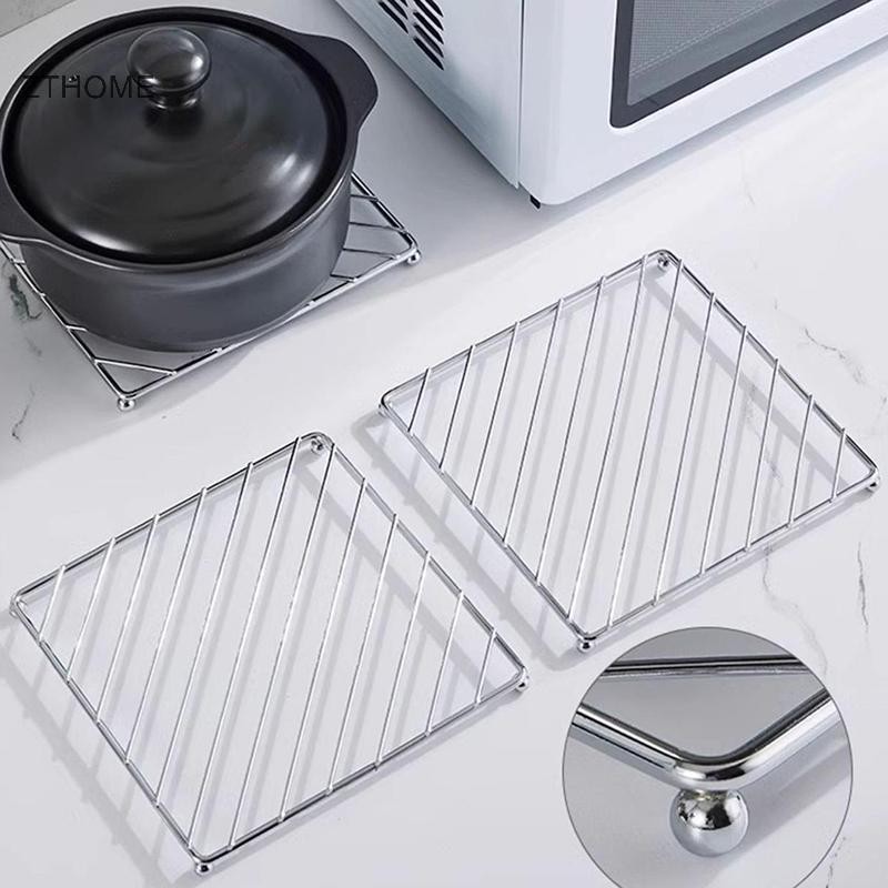 Bộ đồ lót vuông ZTHOME có giá đỡ nồi và đế lót ly cho nhà bếp, 4 miếng. Nóng bỏng