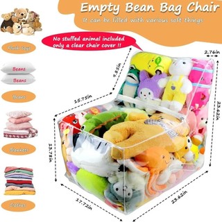 Hộp đựng đồ chơi sang trọng WOAY, Vỏ bọc ghế chống nước dung tích cao, trong suốt có dây kéo Pvc Dụng cụ lưu trữ tại nhà