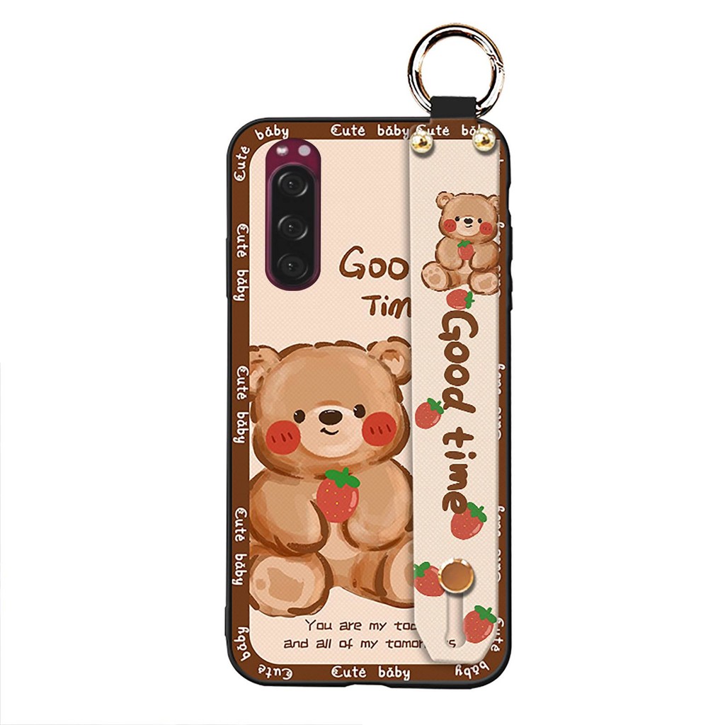 Ốp Điện Thoại Chống Va Đập Ốp Lưng Điện Thoại Sony Xperia 5 / XZ5 Silicone Cá Tính Điện Thoại Di Động Tay Bền Chống Thấm Nước Dây Đeo Cổ Tay Màu Trơn Chống Bụi Vỏ Điện Thoại Di Động Chống Sốc Đơn Giản