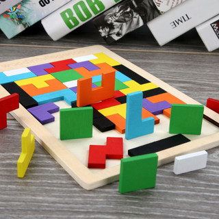 Đồ Chơi Bộ Ghép Hình Thẻ Gạch Tetris, Bảng  Xếp Gạch Tetris Montessori Cho Bé Rèn Luyện Trí Não