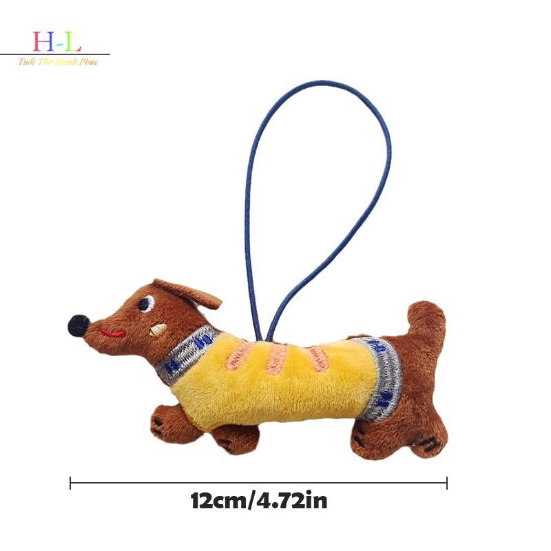 [XZNZMM] Dachshund Sang Trọng Búp Bê Hoạt Hình Nhồi Bông Chó Con Móc Khóa Mặt Dây Chuyền Ba Lô Quyến Rũ Túi Đáng Yêu Trang Trí Quà Tặng Trẻ Em LMWU