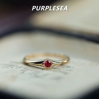 Nhẫn S925 giả đá quý nữ, thiết kế retro cổ điển, có thể điều chỉnh, đá garnet/ruby, phong cách hàng ngày