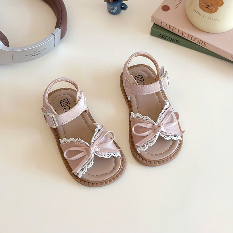 sandal bé gái dép quai hậu cho bé quai chéo nơ xinh xắn êm chân QCCC full hộp trắng cho bé từ 1 tuổi V7925 ( ảnh thật)