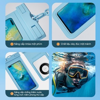 Túi điện thoại chống nước IPX8 cảm ứng nhạy chụp ảnh rõ, kèm dây đeo tiện lợi, dùng khi bơi lội du lịch