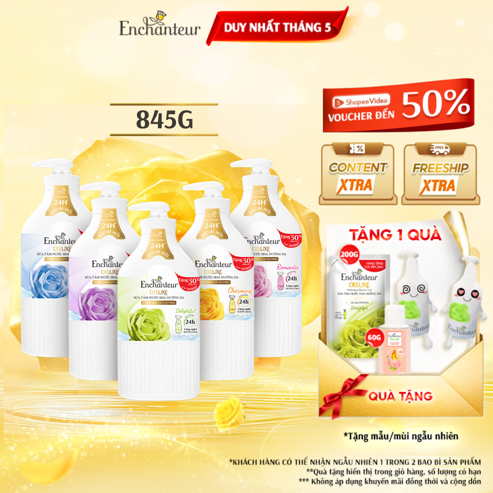 Ảnh Sữa tắm hương nước hoa Pháp Enchanteur Deluxe 845g - Mềm mịn như lụa Lưu hương 24H 1