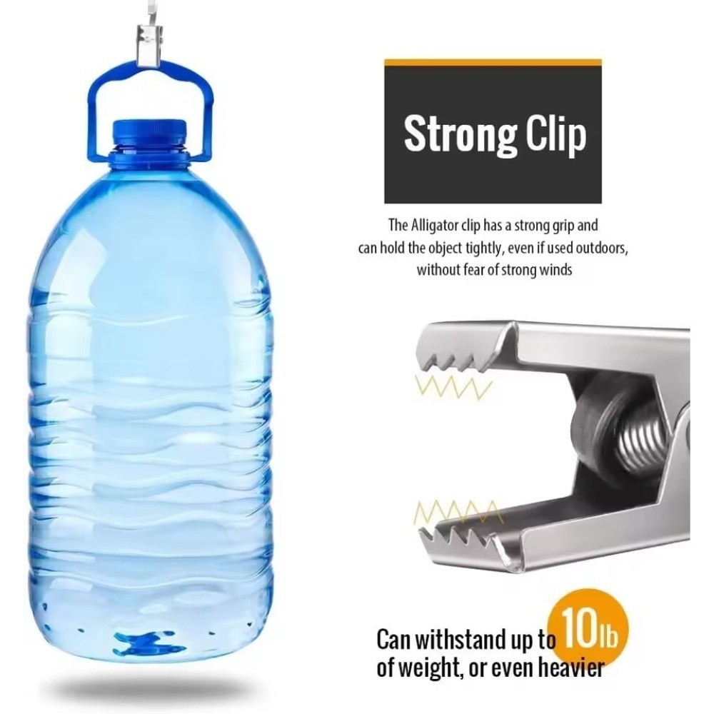 Kẹp thép không gỉ bền 5 gói - Dụng cụ sắp xếp tại nhà đa chức năng cho rèm / tất / khăn, tay cầm chống trượt & lắp đặt dễ dàng