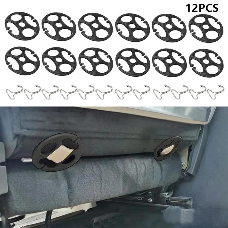 TMOY 24 Chiếc Bọc Ghế Ô Tô Tấm Mận Móc Kim Loại 12 Chiếc Nhựa Ghế Ô Tô Có Chuck Và 12 Chiếc Móc Kim Loại Khóa Kẹp Cho Ghế Ô Tô TCM