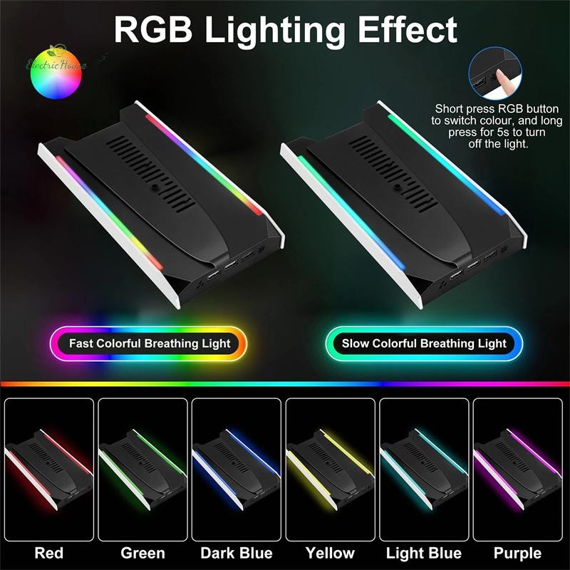 [Nhà Điện] Dành Cho Slim / Pro Đế Làm Mát Dọc Đế RGB Bộ Điều Khiển Tai Nghe Đế Sạc W / Quạt Làm Mát 3 Tốc Độ Cho mới