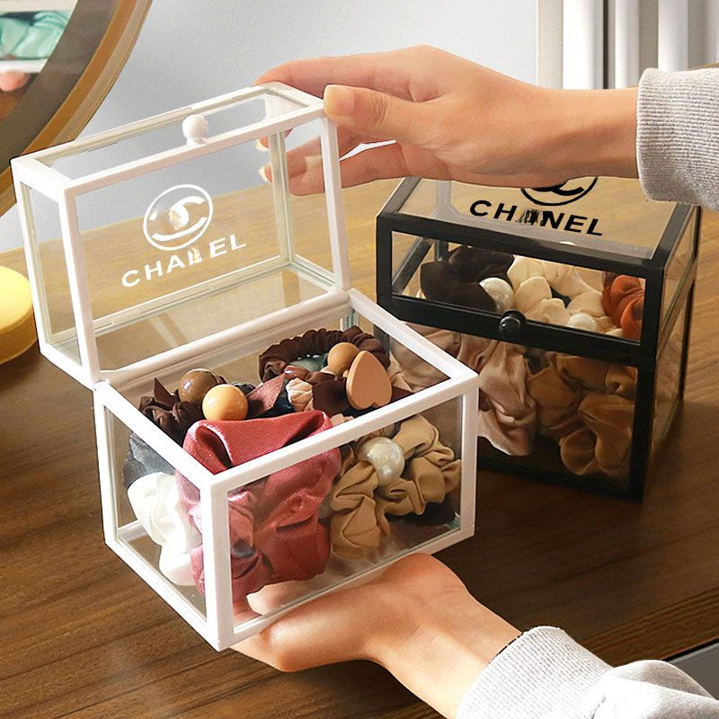 Hộp đựng phụ kiện tóc/kẹp tóc trong suốt để bàn, hộp đựng đồ trang sức, tủ quần áo
