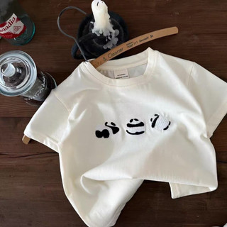 Bộ đồ ngắn tay bé trai và bé gái mẫu mới mùa hè Áo phông ngắn tay dễ thương cho trẻ em quần short in đầy giản dị cho bé bộ hai chiếc