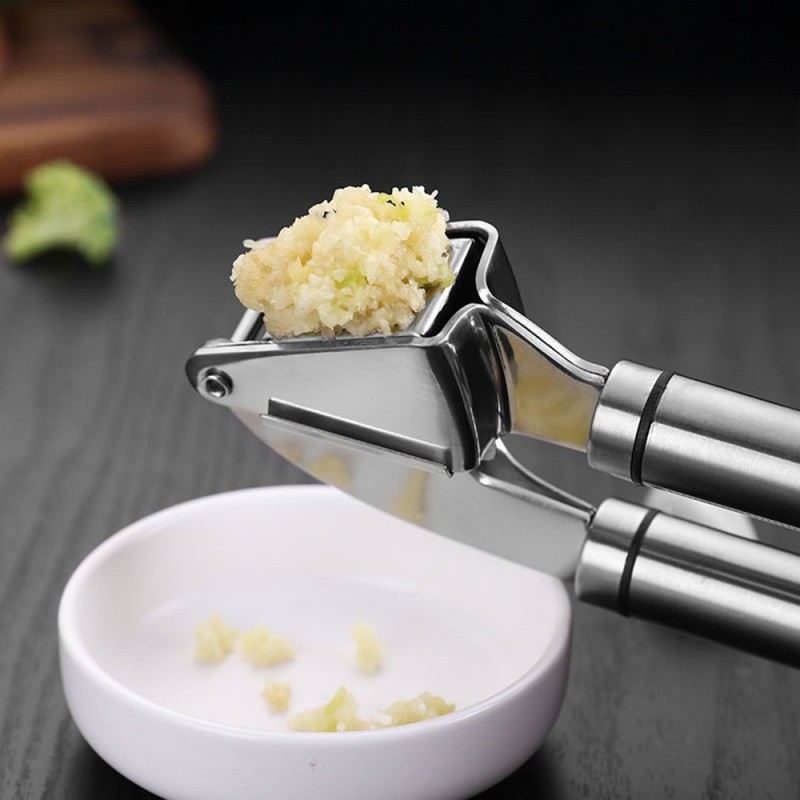 Máy Ép Tỏi Thép Không Gỉ Bền Bỉ & Chống Gỉ - Stainless Steel Garlic Press Mincer Crusher - Ergonomic Kitchen Tool for Garlic/Ginger