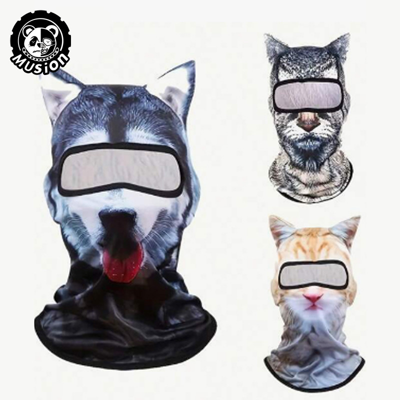 Musion Họa tiết in hình động vật Balaclava Thiết kế mặt nạ toàn mặt Nhanh khô và thoáng khí Thể thao ngoài trời