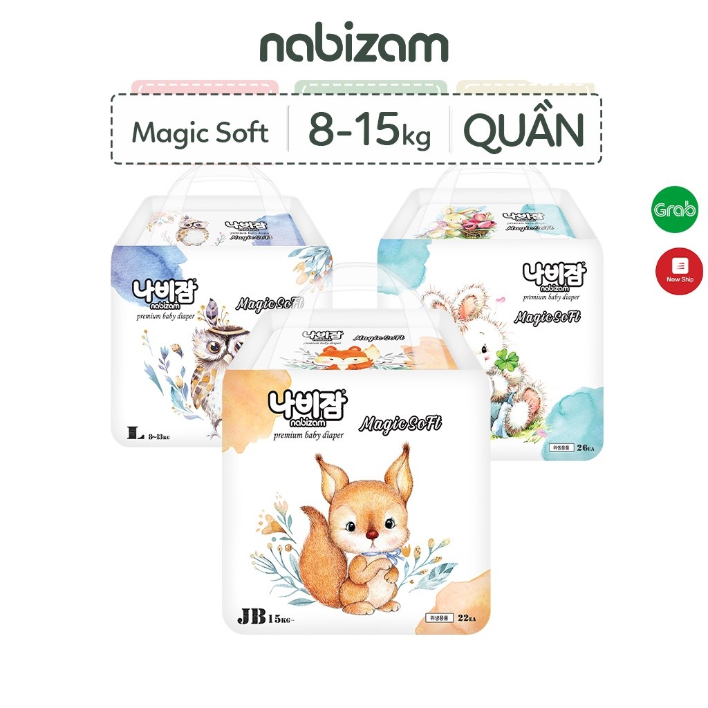 Ảnh Bỉm Quần NABIZAM Magic Soft Co Dãn Mềm Mại, Thấm Hút Chống Tràn Tối Đa Size L30/XL26/XXL22 Cho Bé 8-20kg 2