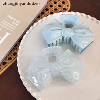 # yanddd # Sweet Cream Blue Bow Ngôi Sao Năm Cánh Hình Học Móng Vuốt Tóc Cho Nữ Thanh Lịch Nơ Cua Barrettes Phụ Kiện Tóc.