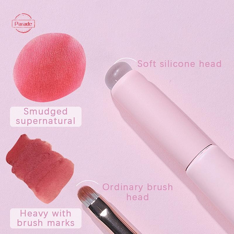 Bàn chải môi bằng silicon diễu hành có nắp Bàn chải che khuyết điểm góc như đầu ngón tay Q Bàn chải trang điểm môi mềm tròn bị hỏng VN