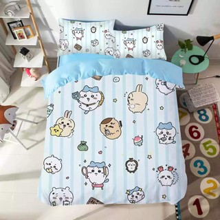 G13 Chiikawa Usagi 3IN1 Ga trải giường Vỏ chăn gối Bộ chăn ga gối Phòng ngủ gia đình Có thể giặt được Bộ đồ dễ thương G13