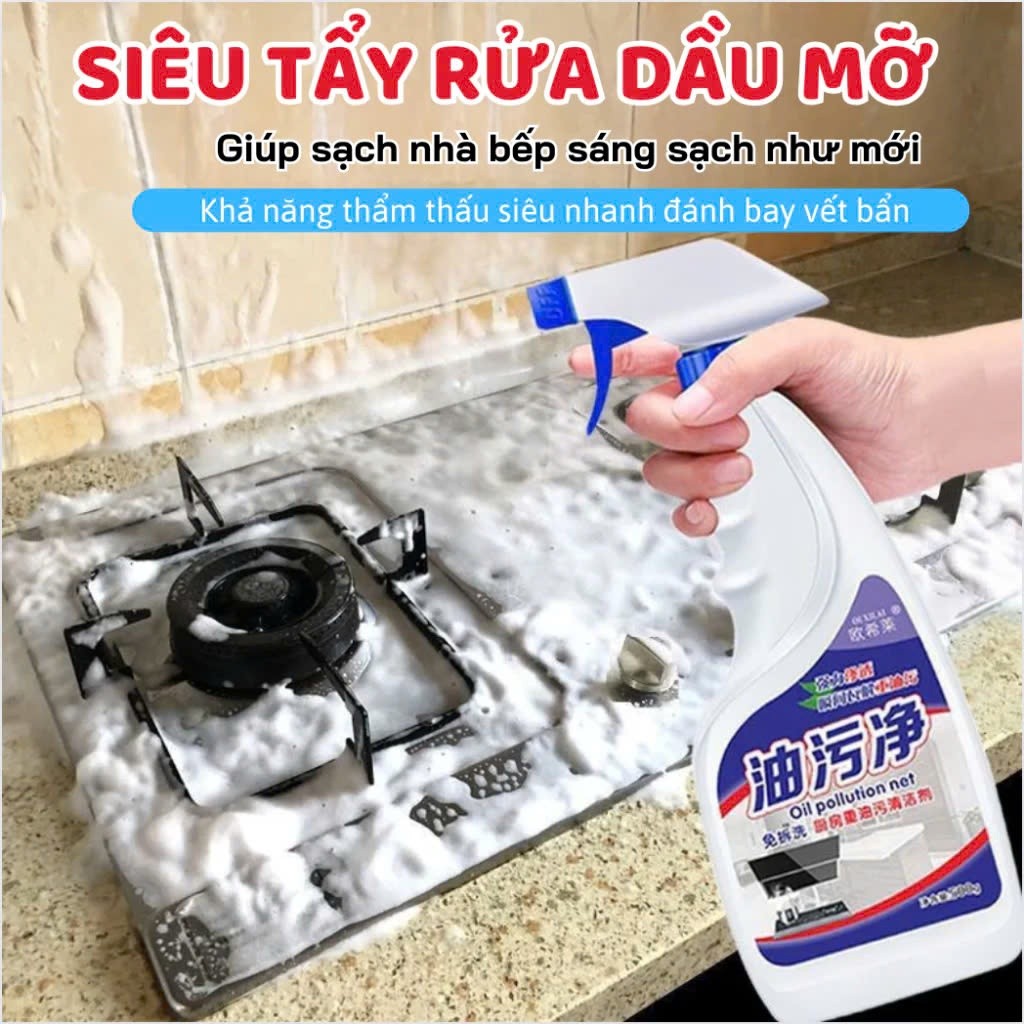 Chai Xịt Tẩy Dầu Mỡ Nhà Bếp, Bình Xịt Vệ Sinh Mảng Bám Nhà Tắm Đa Năng ...