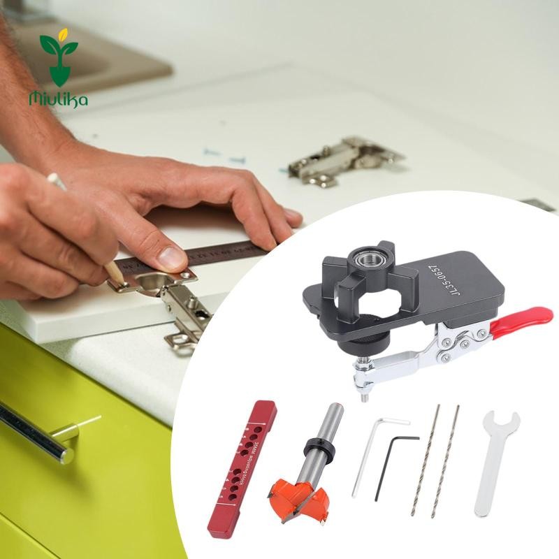 Jig bản lề 35mm, Dụng cụ mở lỗ bản lề Hướng dẫn khoan khoảng cách cạnh có thể điều chỉnh Bản lề Máy khoan lỗ cho nhà bếp