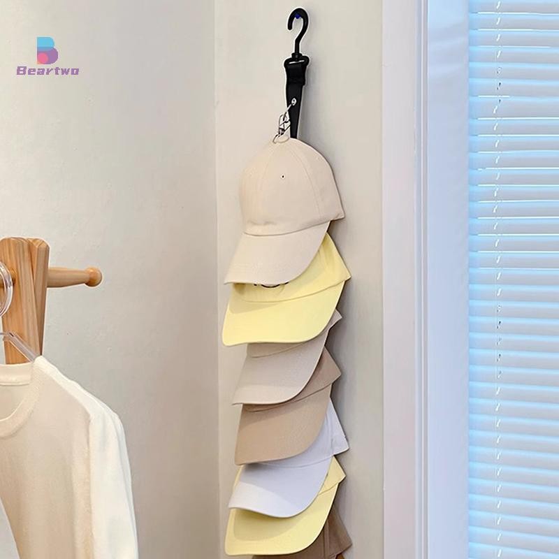 < Beartwo > Dụng cụ sắp xếp lưu trữ bóng chày với tám kẹp Giá đỡ nắp treo tường Tủ quần áo Sắp xếp lưu trữ Mũ Móc treo đẹp