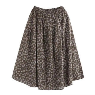 Hoa Nhỏ Nửa Chiều Váy Rời Xuân Hè Thu Mặc Trẻ Mẹ Cao Cấp Ôm Hơn Nhìn Chữ a Retro Co Giãn Eo Dài Váy