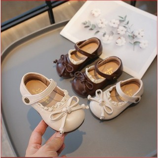 TĂNG 1 SZ Giày búp bê đính nơ tiểu thư quai dính đế siêu mềm cho bé gái 1-7 tuổi K158