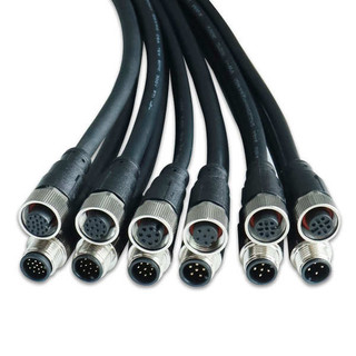 M12 hàng không cắm cáp 4/5/8/12 lõi, cảm biến chống thấm nước, đầu nối PUR che chắn