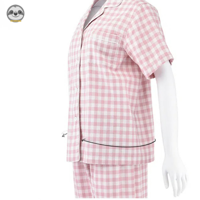 Phong cách Nhật Bản Muji Style / Quần ngắn tay liền mạch Loungewear / Bộ đồ ngủ sợi đôi Cotton / Quần áo phòng chờ mềm mại thân thiện với da