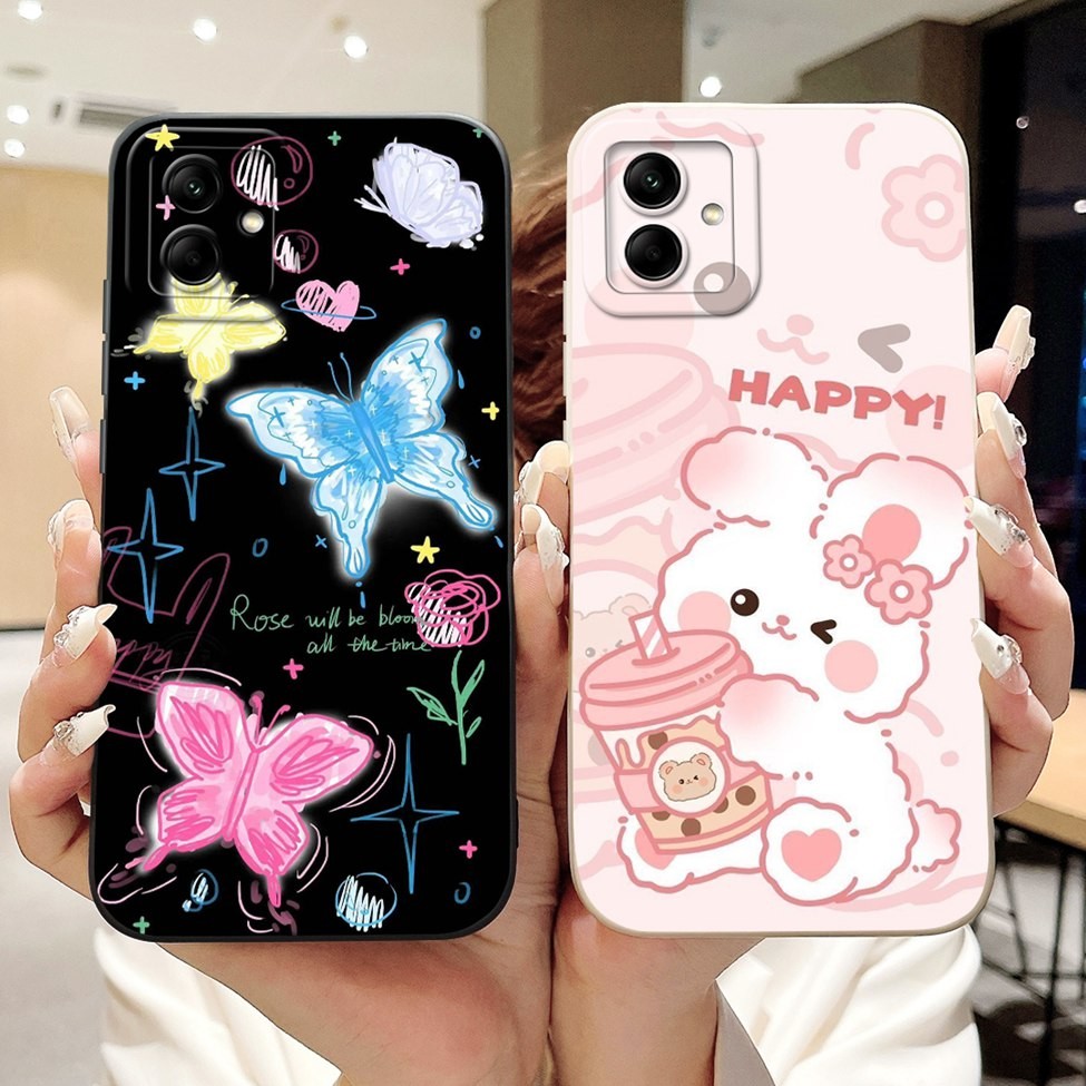Ốp Cho Samsung A04 A045F A04E A042F Ốp Lưng Điện Thoại Samsung Galaxy A04E Ốp Lưng Chống Sốc Mèo Gấu Trúc Thỏ Thời Trang Hoa Tình Yêu