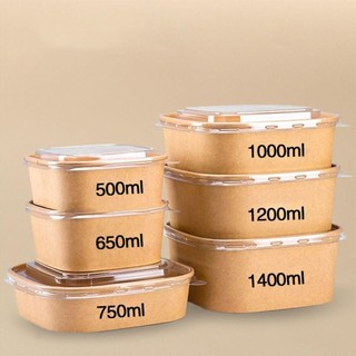JKDESIGN 10 Cái / bộ Hộp Cơm Trưa, Dùng Một Lần Có Nắp Hộp Đựng, Giấy Kraft Thời Trang Chống Rò Rỉ Dung Tích Lớn Bento Hộp Cho Phụ Kiện Nhà Bếp