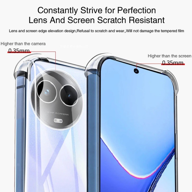 Ốp Điện Thoại Silicon Mềm Đơn Giản Cho Realme V50 V50S Túi Khí Trong Suốt Bảo Vệ Ống Kính Chất Lượng Cao Ban Đầu Ốp Lưng Carcasas