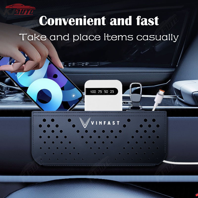 Vinfast Di Động Đục Lỗ Túi Bảo Quản Dính Da Thùng Rác Dung Tích Lớn Nơi Bảo Quản Điện Thoại Cho Vinfast VF 8 VF 9 VF E34 Lux A Fadil President SA VF E34